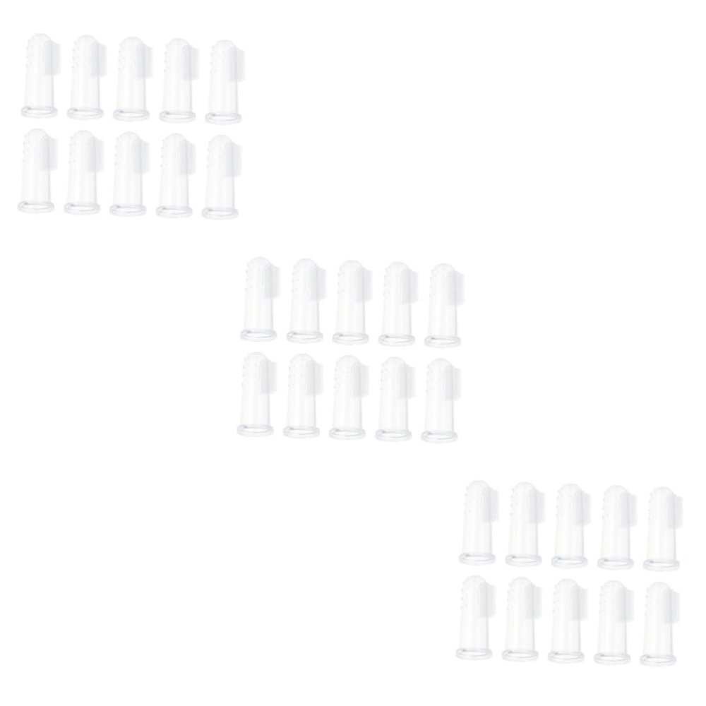 BESPORTBLE 30-Set Finger Toothbrushes for Pets, Food-Grade Silicone, Gentle Dental Cleaning Tool for Dogs and Cats