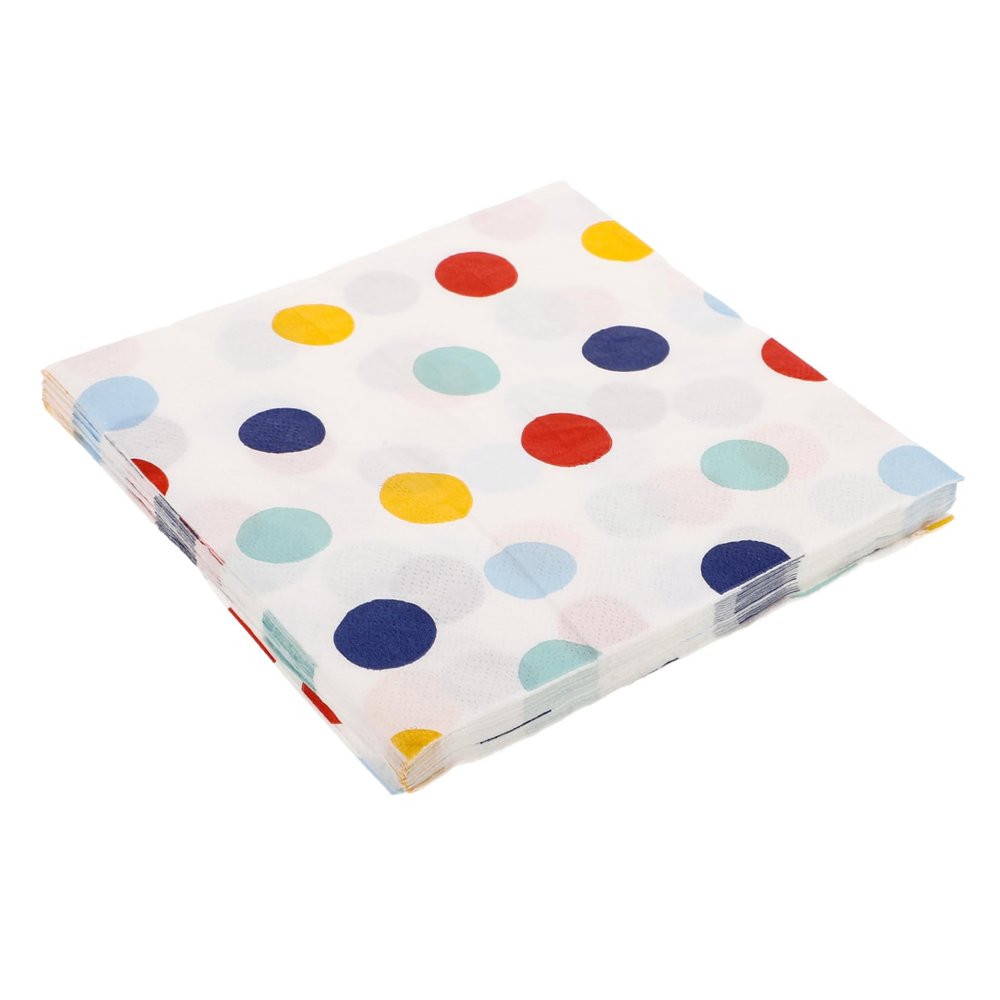 20-Count Paper Napkins with Colorful Dot Pattern for Parties