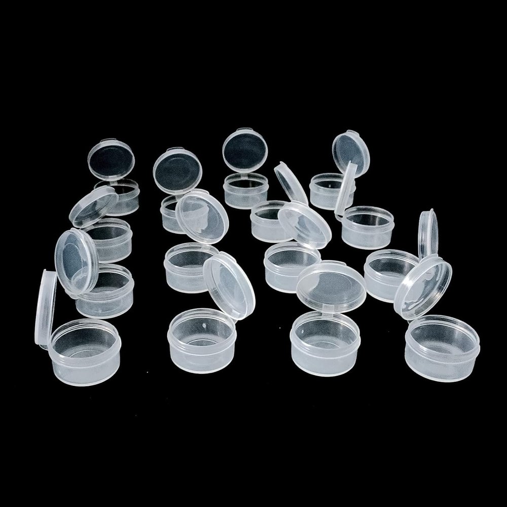 3-Pack Transparent Plastic Cosmetic Jars, 5 g, with Snap Lids