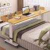 Height-Adjustable Rolling Bed Table, Yellow, 150 x 40 cm view 1