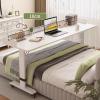 Height-Adjustable Rolling Bed Table, Yellow, 150 x 40 cm view 2