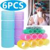6-Piece Heatless Hair Curlers, Self-Grip Hook, Jumbo 30 mm, Rose Red view 4