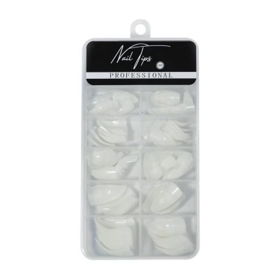 100 Long Curved Claw Nail Tips, Natural Color