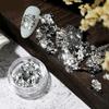 Gold Leaf Glitter Foil Flakes for Nails, Irregular Aluminum Sequins, Gold and Red, DIY Manicure, 12 Grids view 1