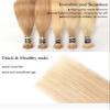 Remy Human Hair Clip-In Extensions, Black-to-Brown with Blonde, Gray Raw Virgin i-Tip Russian Nano Hair view 3