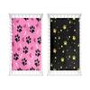 Hiseng 2-Pack Baby Fitted Sheets for Square and Oval Mattresses, Soft Microfiber Sheets for Bassinet and Stroller Mattresses (Dog Paw, 10.51 x 85 cm) view 1