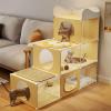 GUAWJRZDP Indoor Cat Cage, DIY Multilevel Cat Playpen, Transparent, Multi-Door, Easy Assembly, for 1–2 Cats, Yellow (6 Panels) view 1