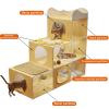 GUAWJRZDP Indoor Cat Cage, DIY Multilevel Cat Playpen, Transparent, Multi-Door, Easy Assembly, for 1–2 Cats, Yellow (6 Panels) view 2