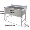Large Stainless Steel Pet Bathtub for Dogs and Cats, 120 x 70 x 90 cm view 2
