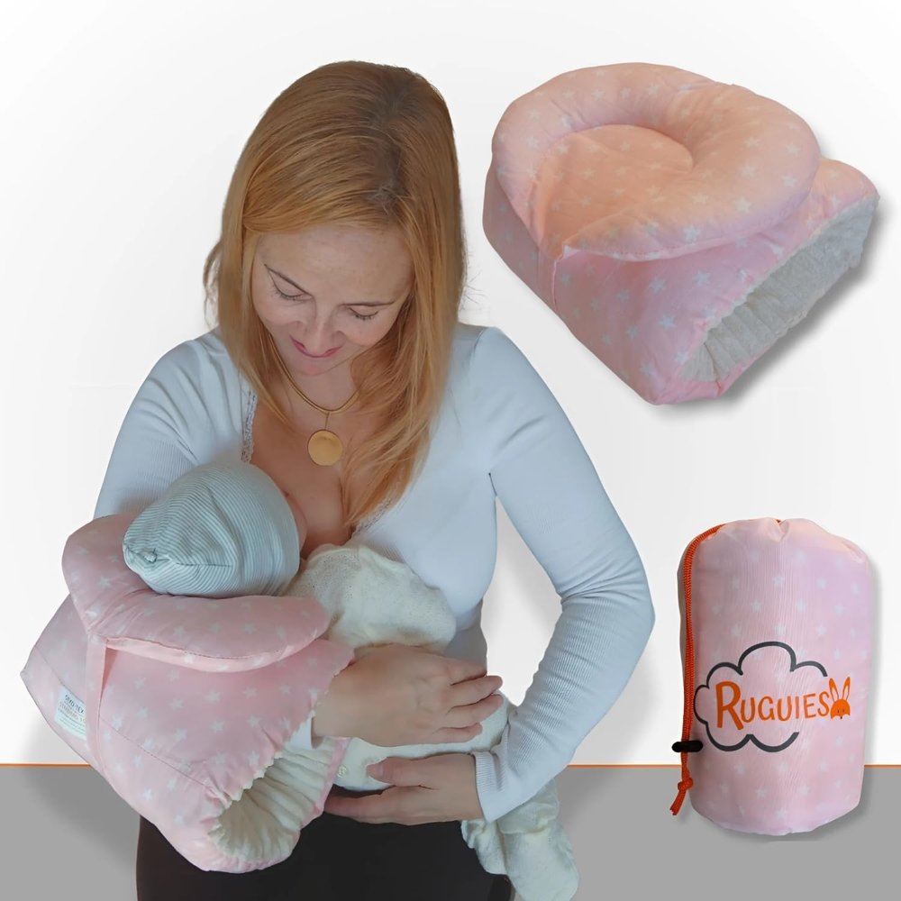 RUGUIES Ergonomic Nursing Pillow for Newborns with 45° Anti-Reflux Pillow