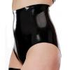 GAYLOP Black High-Waisted Latex Boxer Shorts with Cut Legs - Women's M view 3
