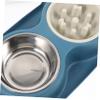 CIYODO Double Cat Bowl, Stainless Steel and Plastic, Anti-Gulping Design, Non-Slip Base, Easy to Clean view 2