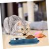 CIYODO Double Cat Bowl, Stainless Steel and Plastic, Anti-Gulping Design, Non-Slip Base, Easy to Clean view 3
