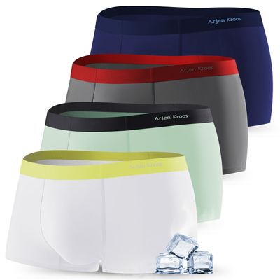 Casey Kevin Men's Sexy Ice Silk Boxer Briefs