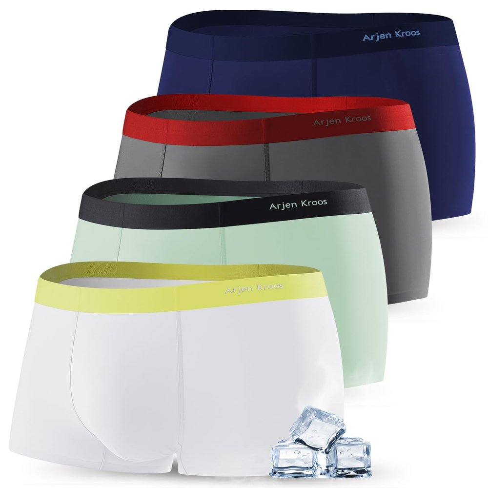 Casey Kevin Men's Sexy Ice Silk Boxer Briefs