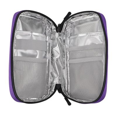 POVVFRTY Insulin Cooler Travel Case, Soft Oxford Fabric, Compact Portable Diabetic Case with 2 Ice Packs, Purple