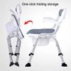 XCSCUK Bedside Commode, Portable Folding Toilet Chair, Lightweight Shower Chair for Home and Nursing Homes view 3