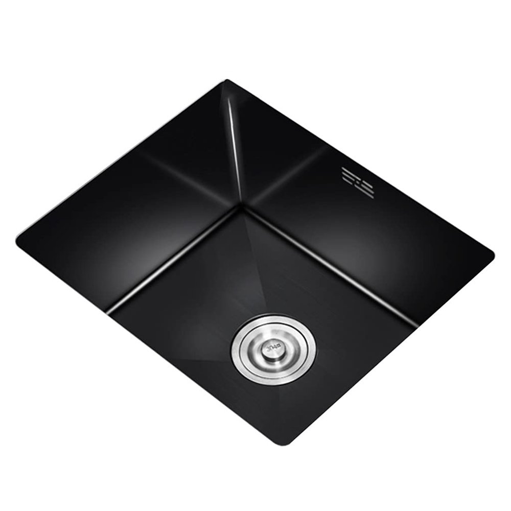 Yngg KANBUN Single-Bowl Black Stainless Steel RV Sink, 38 x 30 cm