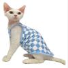 Cat Clothing for Hairless Cats, Summer, Ultra-Thin and Breathable, Lightweight, M (4.4–5.5 lb), Pink Plaid view 1