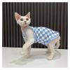 Cat Clothing for Hairless Cats, Summer, Ultra-Thin and Breathable, Lightweight, M (4.4–5.5 lb), Pink Plaid view 2