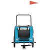 Homgoday Pet Bicycle Trailer, Blue and Gray, Oxford Fabric and Iron, with Safety Flag, for Small and Medium Dogs view 4
