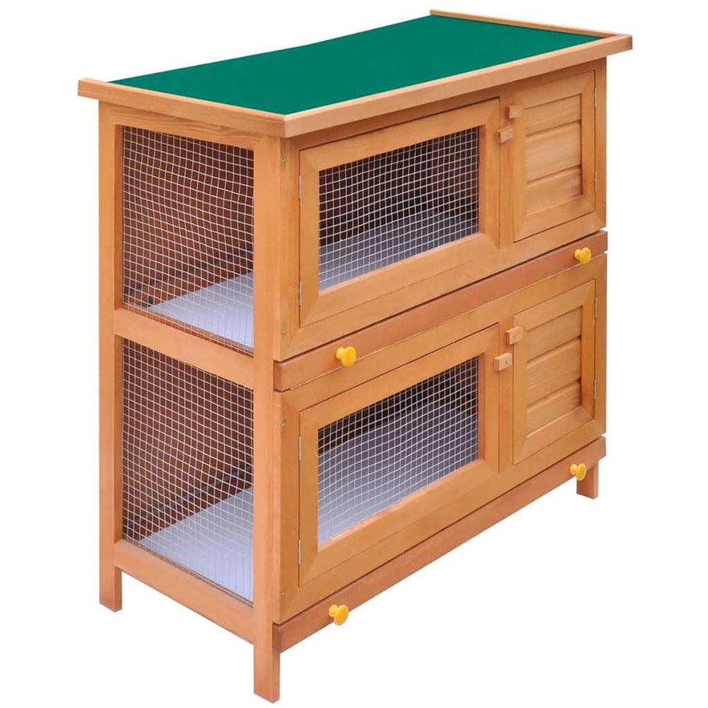 Homgoday Outdoor Wooden Rabbit Hutch with Run
