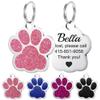 GISUREY Paw-Shaped Engraved Dog Tag with Glitter view 1