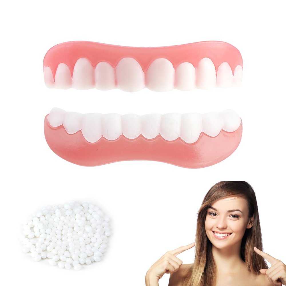 Care Spring 2-Pair Snap-On Cosmetic Veneers for Upper and Lower Teeth