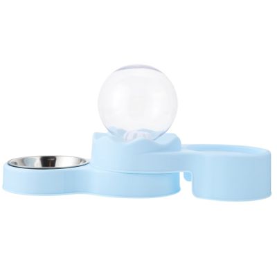 Cat Feeder with Double Food Bowl and Water Dispenser