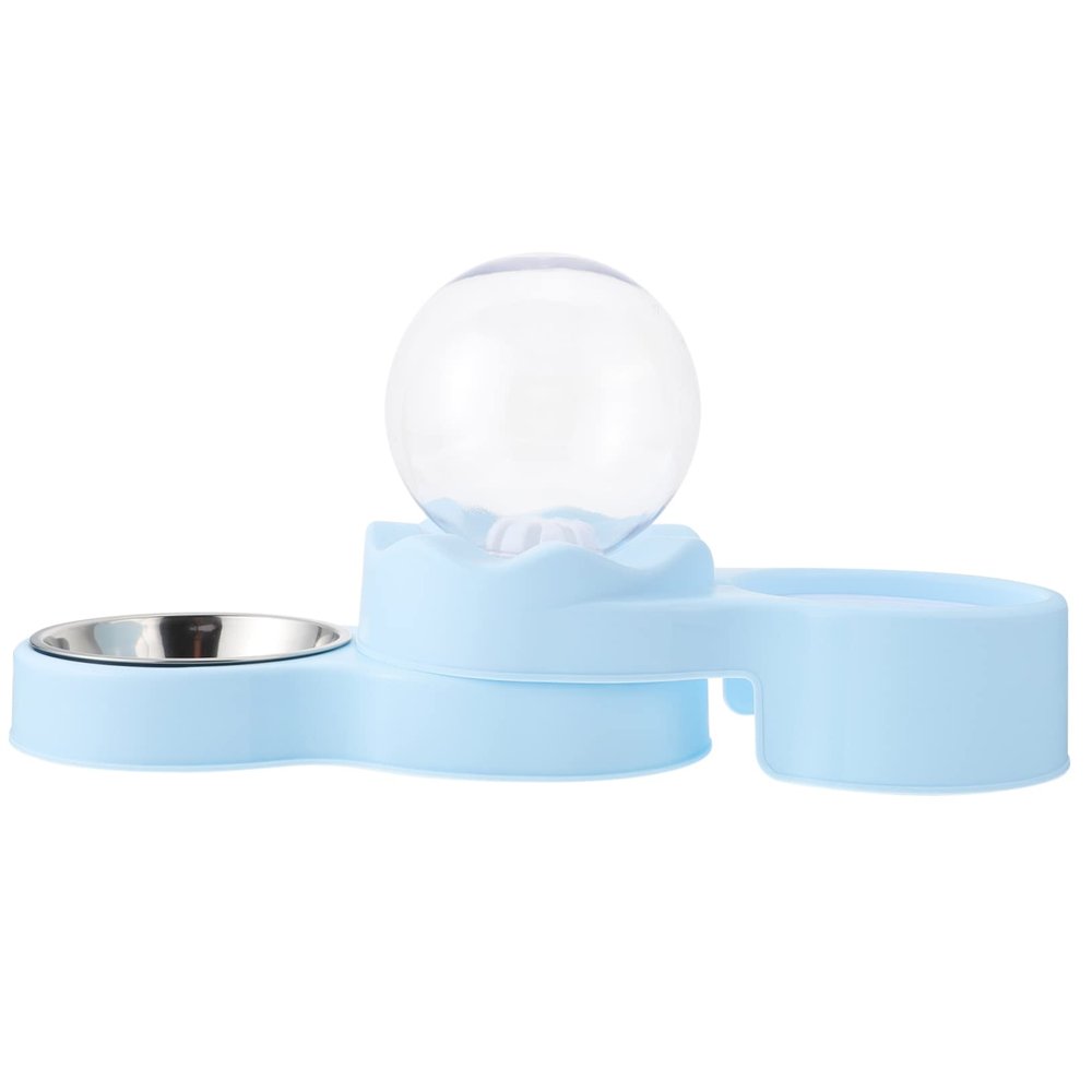 Cat Feeder with Double Food Bowl and Water Dispenser