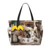 ZISHAK Cute Paw Print Dog Bowl, Spacious Handbag, Sand-Resistant Beach Tote for Fashionable Women, Black, One Size view 1