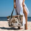 ZISHAK Cute Paw Print Dog Bowl, Spacious Handbag, Sand-Resistant Beach Tote for Fashionable Women, Black, One Size view 2