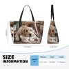 ZISHAK Cute Paw Print Dog Bowl, Spacious Handbag, Sand-Resistant Beach Tote for Fashionable Women, Black, One Size view 4