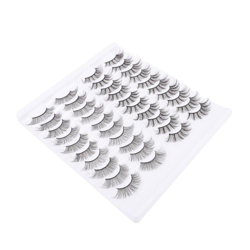 20 Pairs of 3D Fiber False Eyelashes, Natural Black