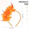 MWOOT Feather Headband with Artificial Flowers, 1920s Fascinator for Women, Orange Feather Headpiece view 3