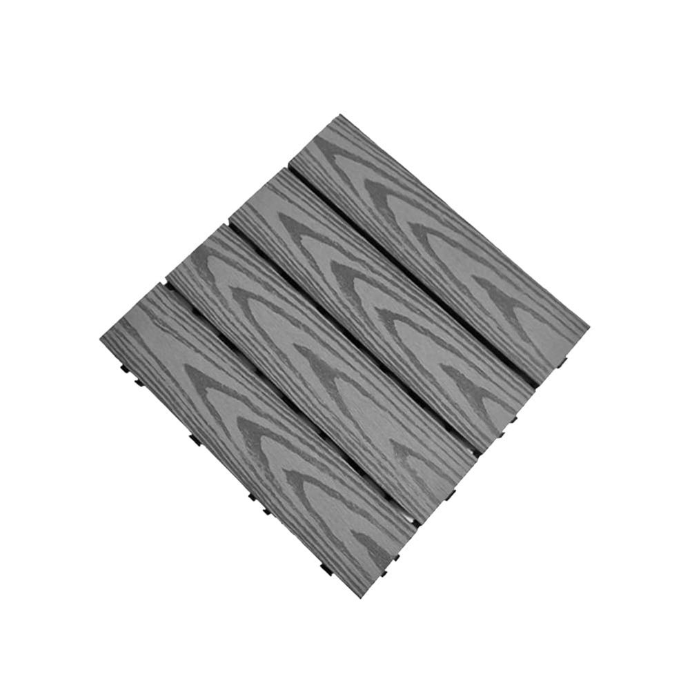 pujindu Interlocking Plastic Deck Tiles, Waterproof Outdoor Flooring, Gray-A, 11.8 x 11.8 in, 8 Pieces