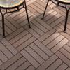 Interlocking Plastic Deck Tiles, Waterproof Outdoor Flooring, Dark Brown, 11.8 x 11.8 in, 5 Pieces view 2