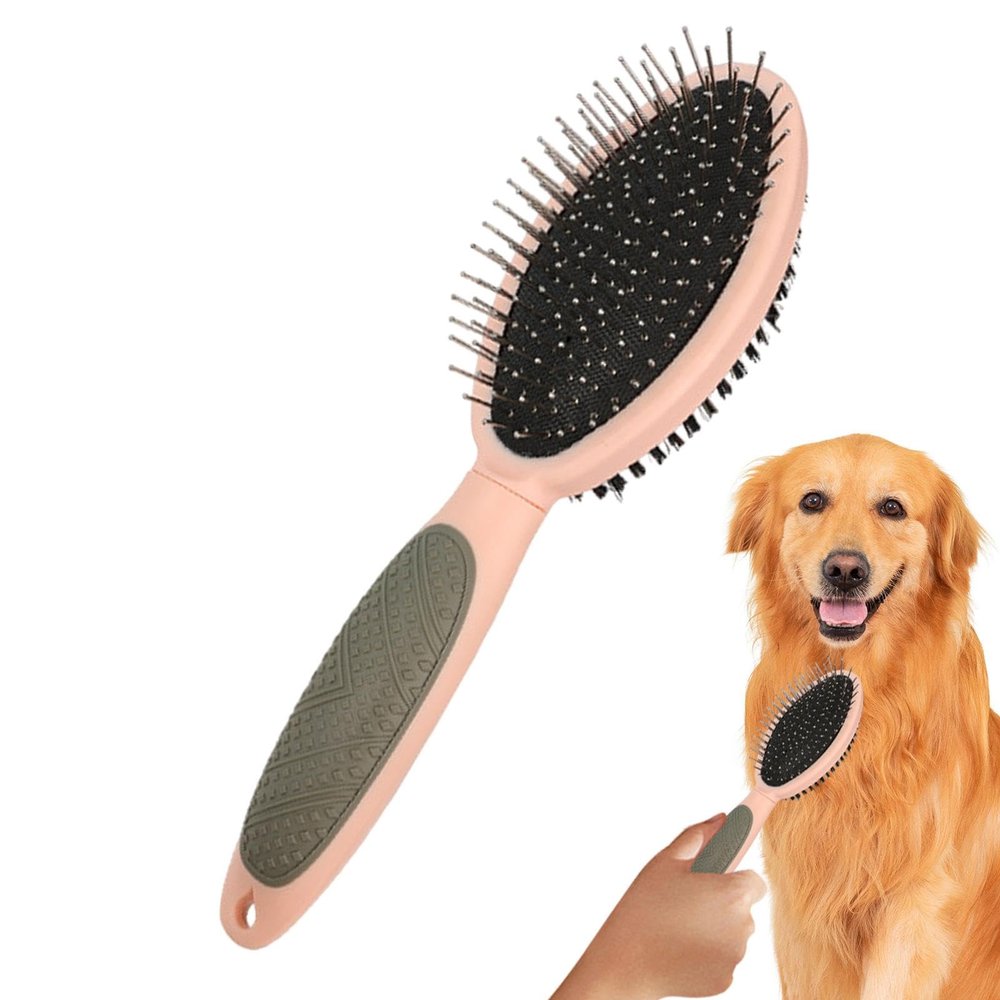 2-in-1 Dog Brush with Pins and Bristles