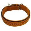 Cinnamon L Dog Collar - 60 cm, Handmade, Padded Natural Leather, Beige Nappa Leather Interior - Kay-line Collection view 2