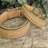Cinnamon L Dog Collar - 60 cm, Handmade, Padded Natural Leather, Beige Nappa Leather Interior - Kay-line Collection view 4