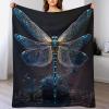 PAZZK Dragonfly Fleece Blanket, Extra-Soft Cozy Flannel Sofa Blanket, 130 x 150 cm view 1