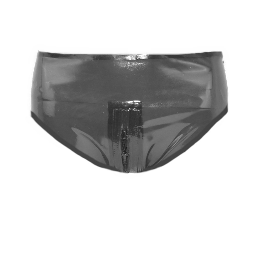 SpecialUnderwear Latex Women's Briefs with Zipper, Size M