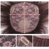 15 x 16 cm Curly Human Hair Topper with 3 Clips, Natural Black view 2