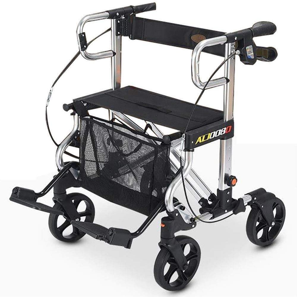 Foldable Rollator S for Seniors, Lightweight Walker with Seat and Bag