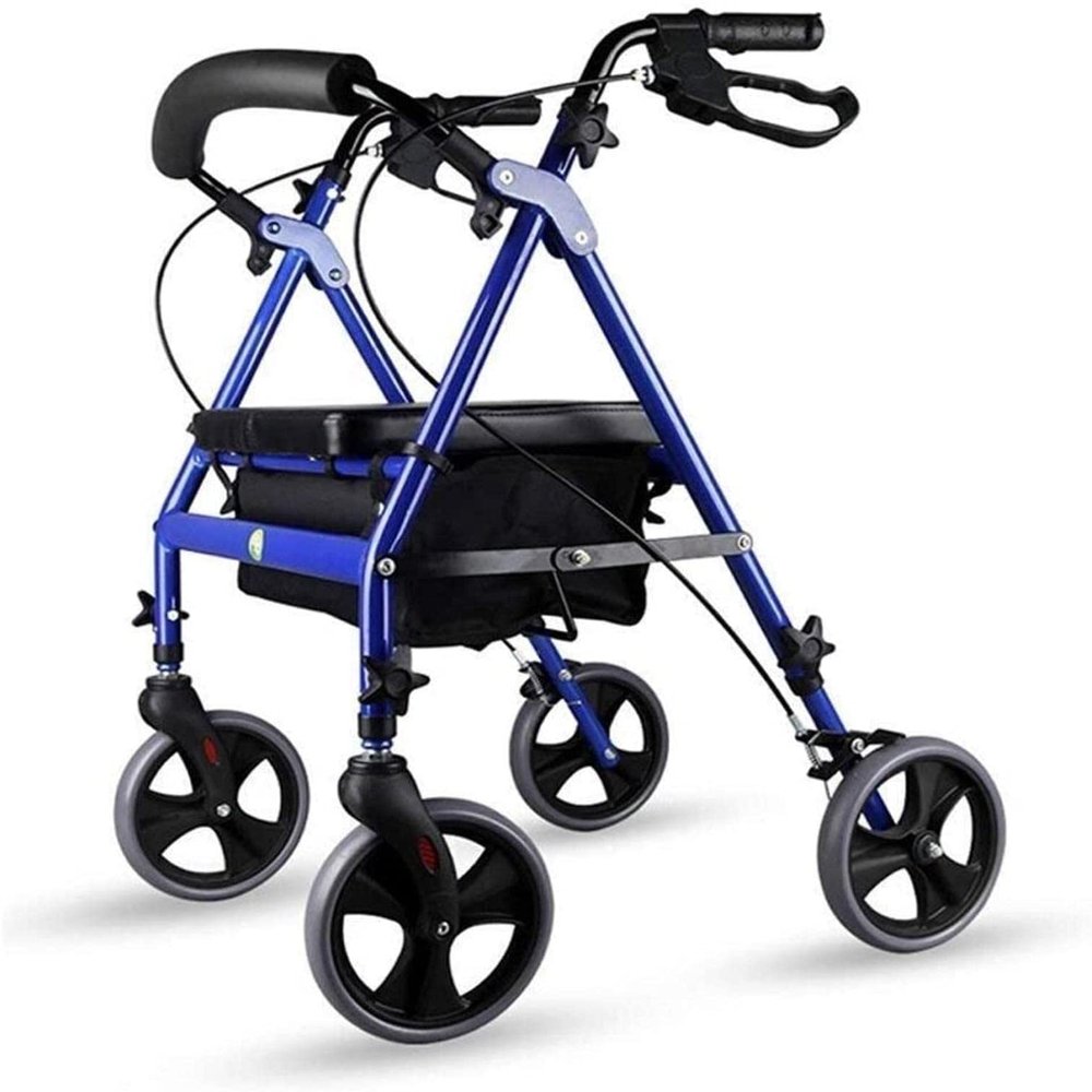Foldable Aluminum Rollator with Seat for Seniors
