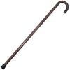 Dark Brown Solid Wood Walking Cane with Curved Handle view 1