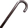 Dark Brown Solid Wood Walking Cane with Curved Handle view 2