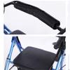 Folding Rollator for Seniors, Lightweight Aluminum Walker with Seat and Shopping Basket view 3