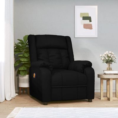 LHOONBB Furniture with Massage Function, Black Faux Leather