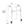 Foldable Adjustable Aluminum Walker with 2 Wheels, 100 kg Capacity view 3